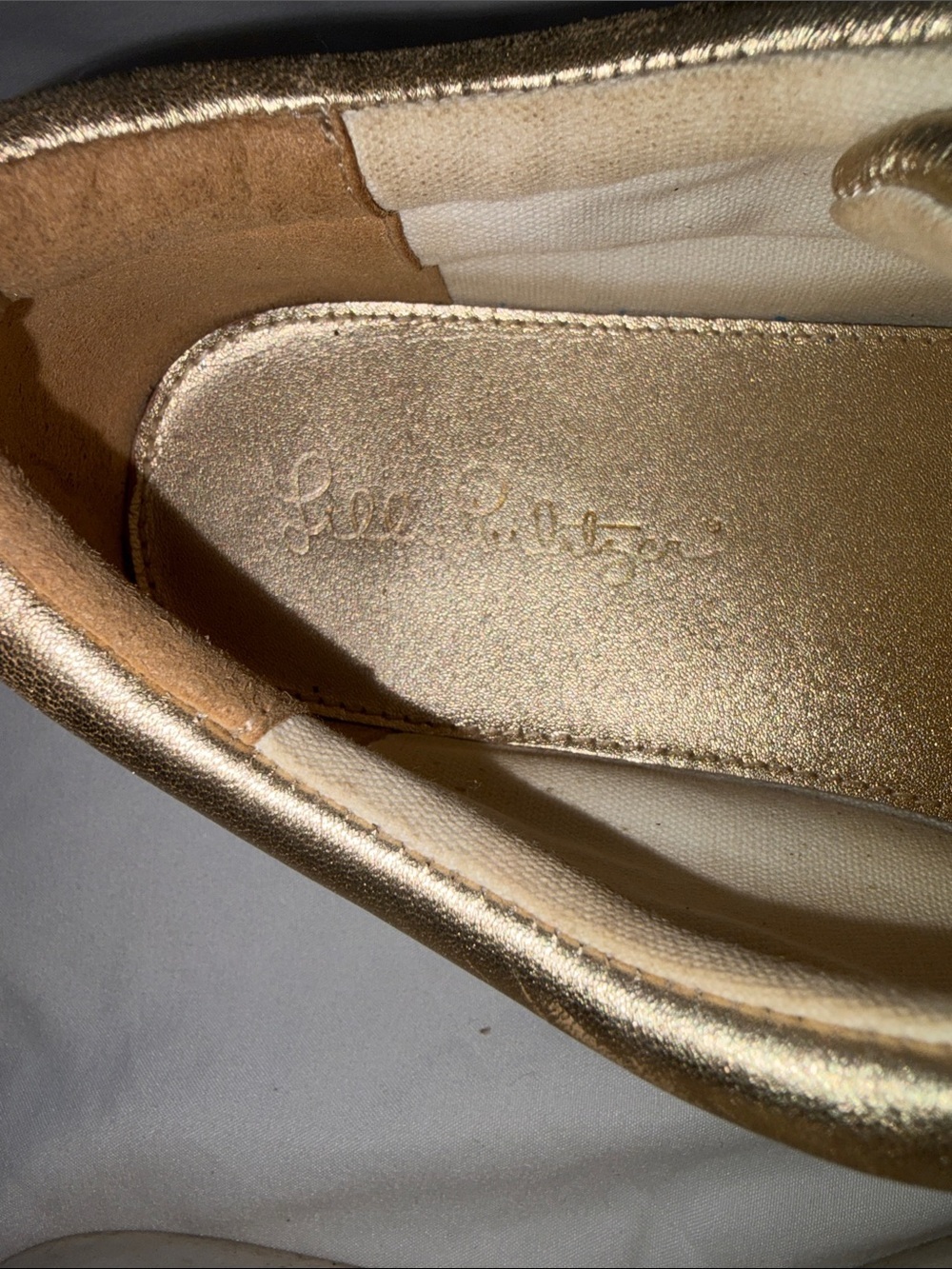 Lilly Pulitzer Metallic Gold Low-Top Sneakers - Picture 2 of 8